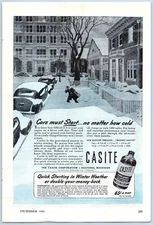 1946 Casite Sludge Solvent Vintage Ad Winter Quick Start for Cars Autos