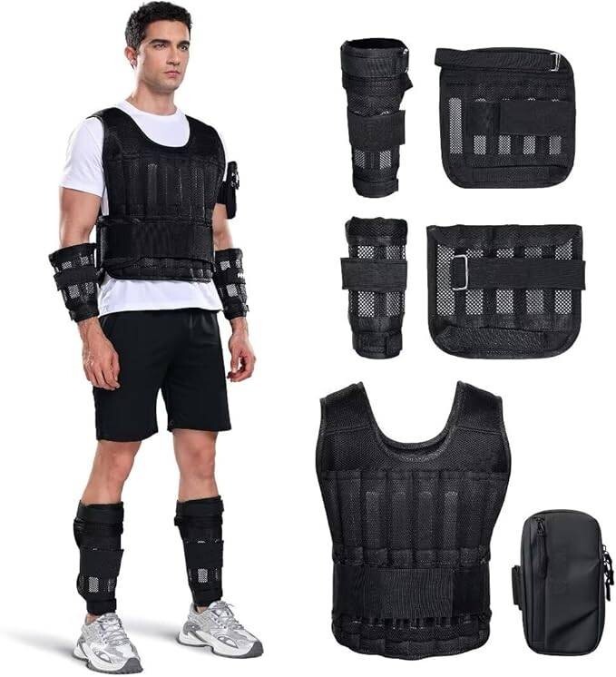 Chaleco lastrado para hombres y mujeres| 44 lb, ajustable, con placas.nuevo.2025
