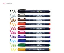 Tombow Fudenosuke Color Brush Felt Tip Pen Choose from 10 Colors WS-BH