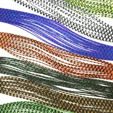 BARRED CRAZY LEGS - Hareline Fly Tying Silicone Rubber Bass Jig Skirt Material