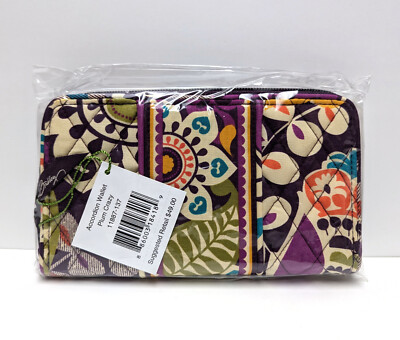 Vera Bradley Accordion Wallet PLUM CRAZY Accordian NWT Exact Item K1