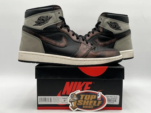 Air Jordan 1 High Patina 2021 Size 9.5 Used Rare Retro Authentic Black MJ OG AJ1