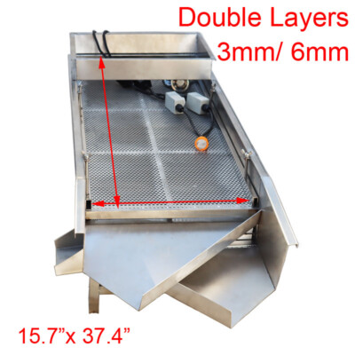 220V Electric Linear Vibrating Screen Platform Shaker Double Layers 3 &6mm