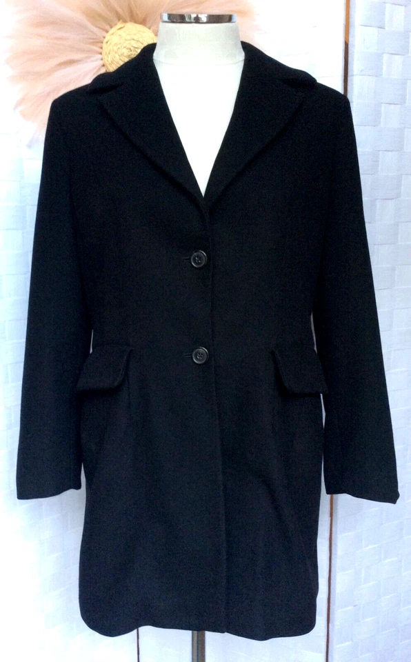 Blazer Chaqueta Chaquetón De Colección Jil Sander Negro Lana Botón EE. UU. Talla 6 Foto 3 de 4