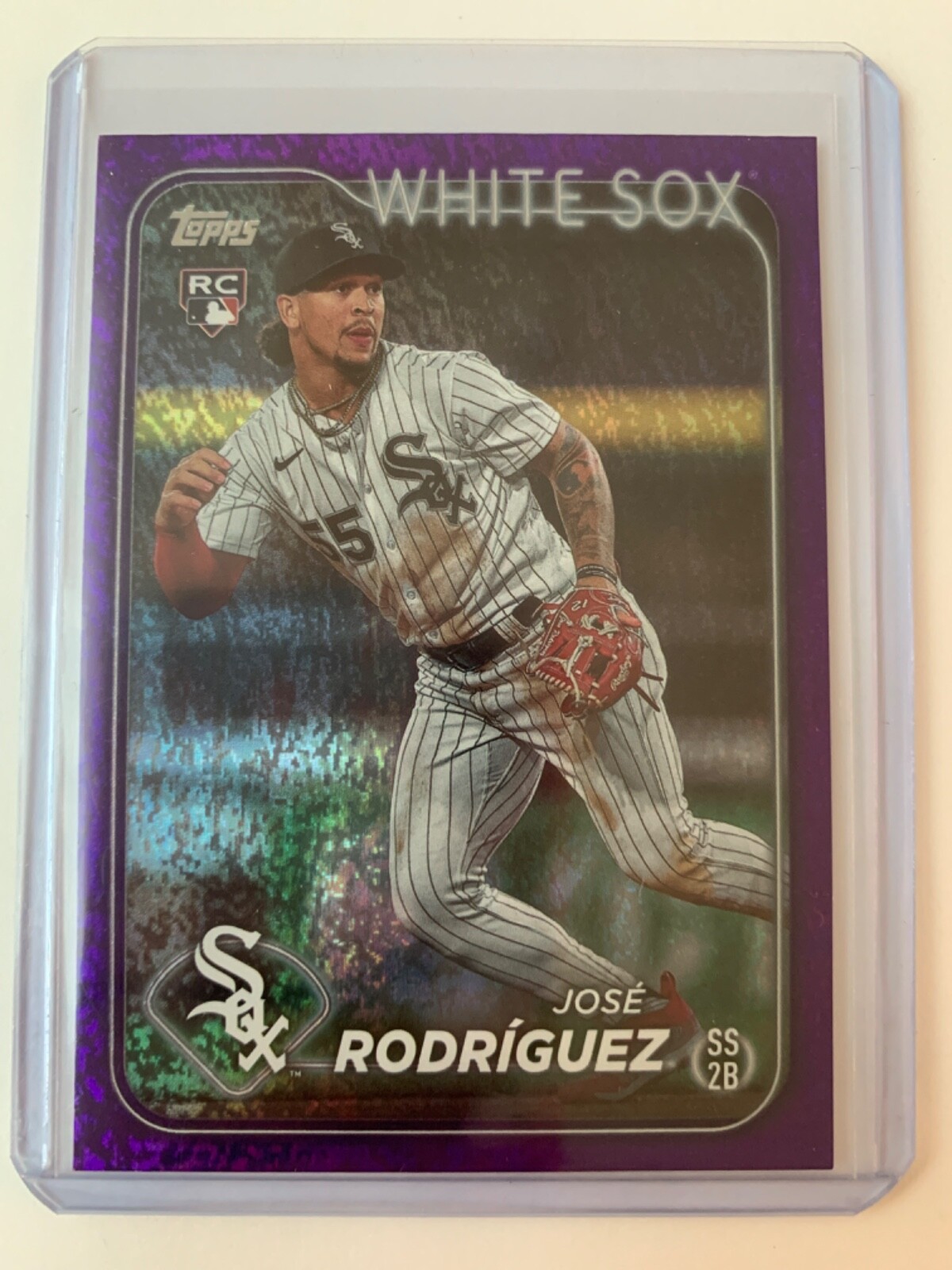 2024 Topps Series 1 Jose Rodriguez #86 Rookie RC Purple Foil #D /799 White Sox