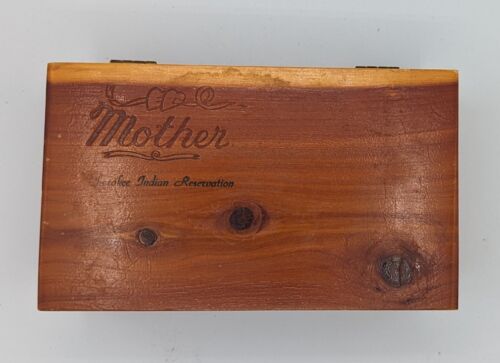 Vintage Cherokee Indian Reservation Wood "Mother" Trinket/Jewelry Box - Picture 1 of 3