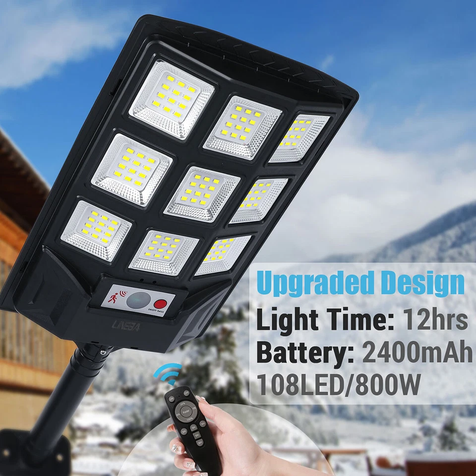 Luces Solares Farolas 80000lm Del Atardecer Al Amanecer Con Sensor De Movimiento - Image 3 of 4