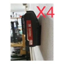 X4 Metabo Wall Mount 18V Battery Holder Workshop Black Storage Van Workshop