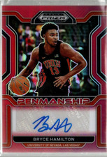 2022-23 Prizm Draft College Penmanship Prizms Red #17 Bryce Hamilton Auto /199