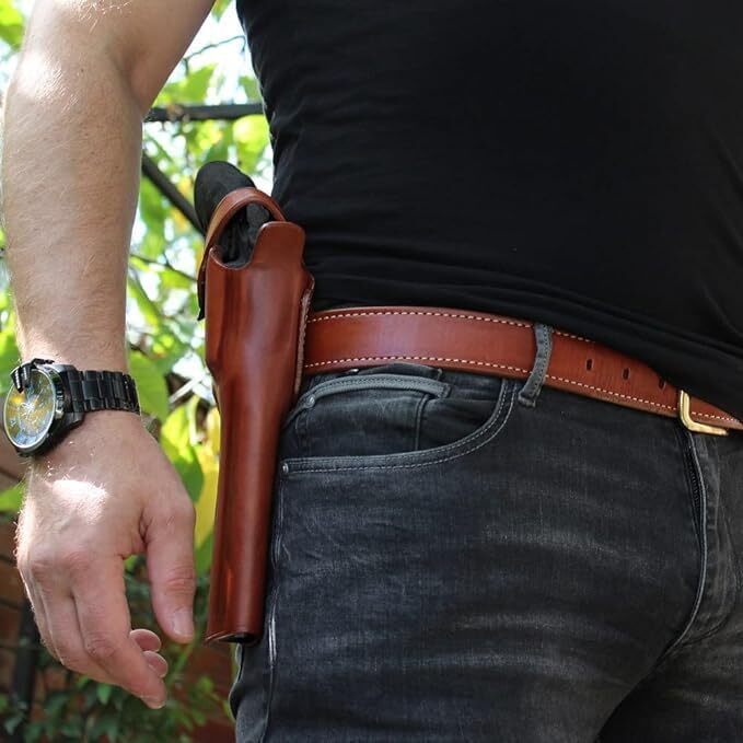 Leather Paddle Holster For S&W N-Frame Model 29/629 .44 Mag With 3” Barrel – Right Hand