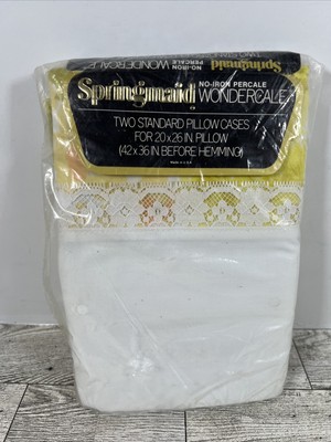 Vintage Wondercale Springmaid Pillowcases Yellow Floral Hippy Boho USA NEW