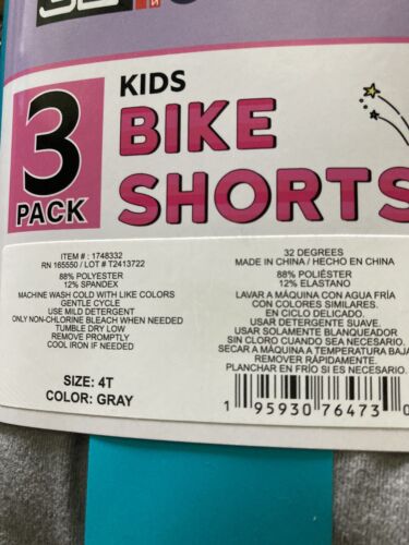 Girl’s 3 Pack Bike Shorts Size 4T - Picture 3 of 6