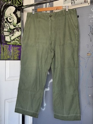 Vintage OG 107 Army Fatigue Military Green Pants Wide Leg 36x26 | eBay