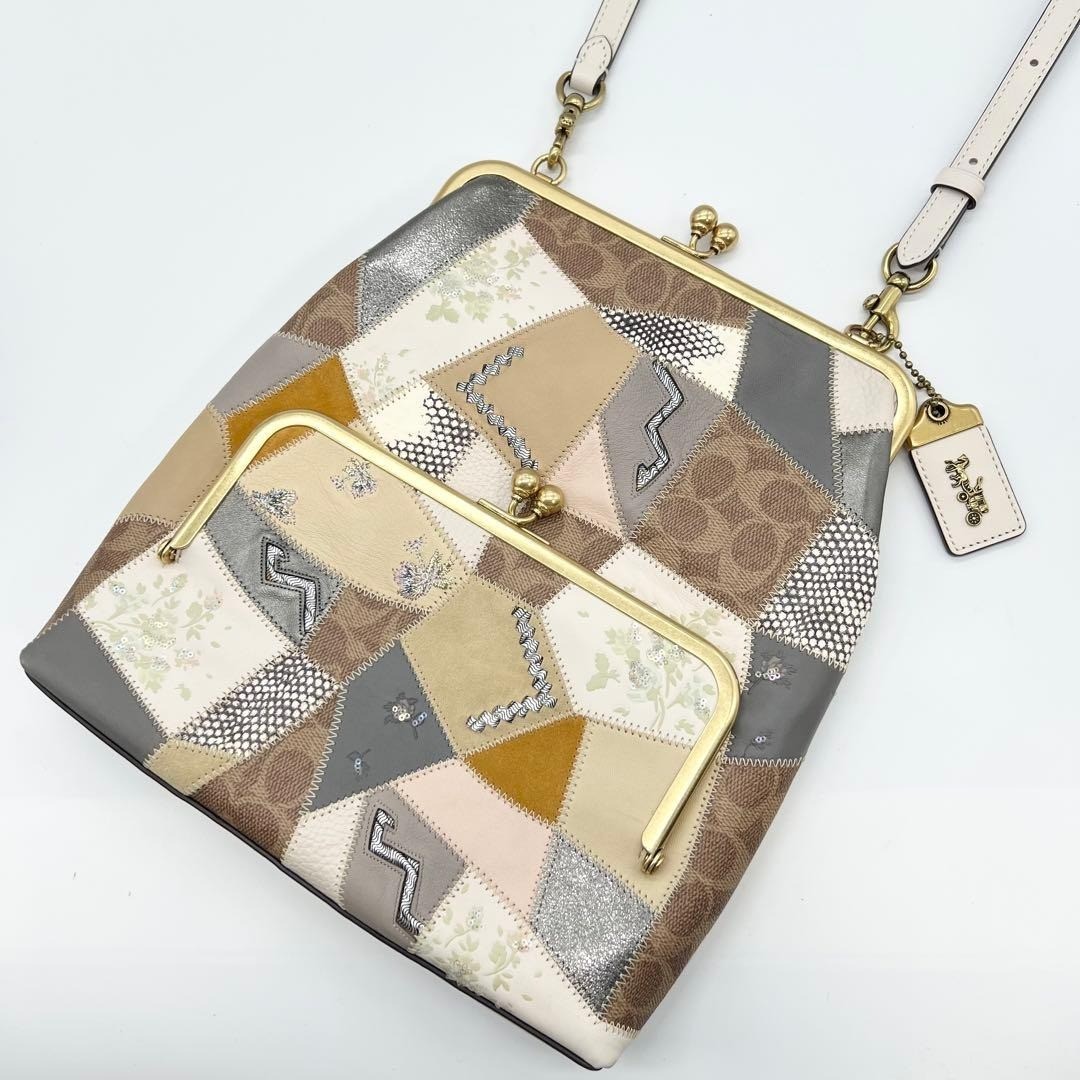 Used authentic Coach patchwork floral crossbody c… - image 1