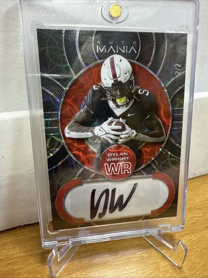 2022 Wild Card Auto Mania Retail -Dylan Wright Platinum Blue /2 - Image 3 of 4