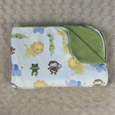 Child of Mine by Carter's Green Animals Baby Blanket Lion Elephant Monkey Frog