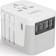 Ceptics 6 in 1 Universal Travel Adapter, Universal Outlet w/ 2X USB-A and 3X ...