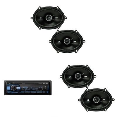 Alpine UTE-83BT Bluetooth Receiver & Kicker (2 Pair) DSC 5x7'' / 6x8'' Speakers