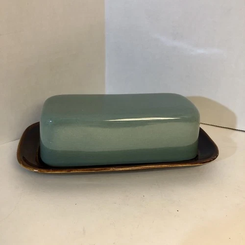 Red Wing Pottery Village Green Covered Butter Dish USA Hard to Find!
