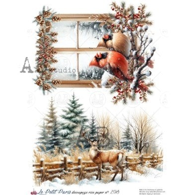 Winter Scenes Duo | A4 Rice Paper | Paper for Decoupage | AB Studios | Christmas