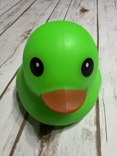 BRAND NEW Jumbo Squishy Duck Bright Green 3 Laffy Quacks 5" Sunny Days Squishy
