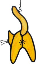 Orange Cat Stained Glass Suncatcher for Window,Funny Cute Cats Decor Cat-b