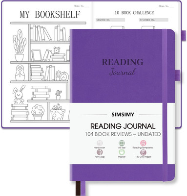 Reading Journal with 104 Book Reviews, Book Journal for Books Lovers & Readers -