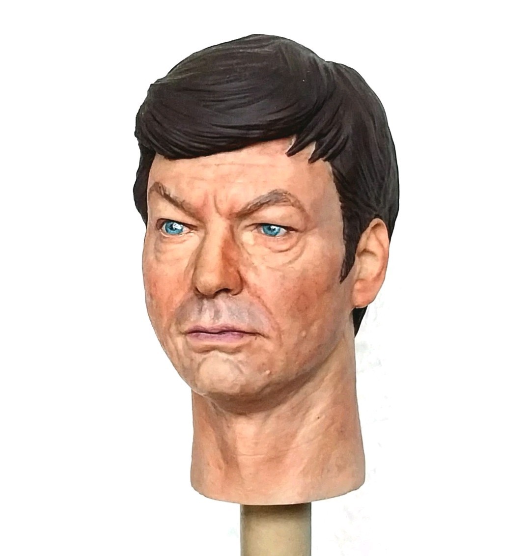 PINTURA PERSONALIZADA ESCALA 1/6 Star Trek Leonard Bones McCoy figura accesorio juguetes cabeza