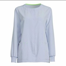 Womens XS Light Blue Scrub Jacket- Scrubstar Medical Scrubs