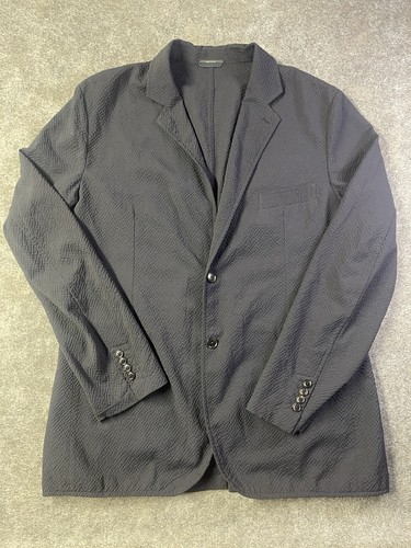 Hermès, Vintage Hermes Made In Italy Unstructured Seersucker Blazer Jacket Size L Or XL