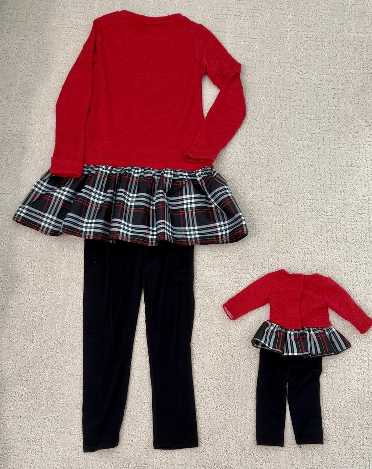 Boneca Dollie and Me vermelha e preta combinando tamanho meninas 7 e 18” - Imagem 2 de 4
