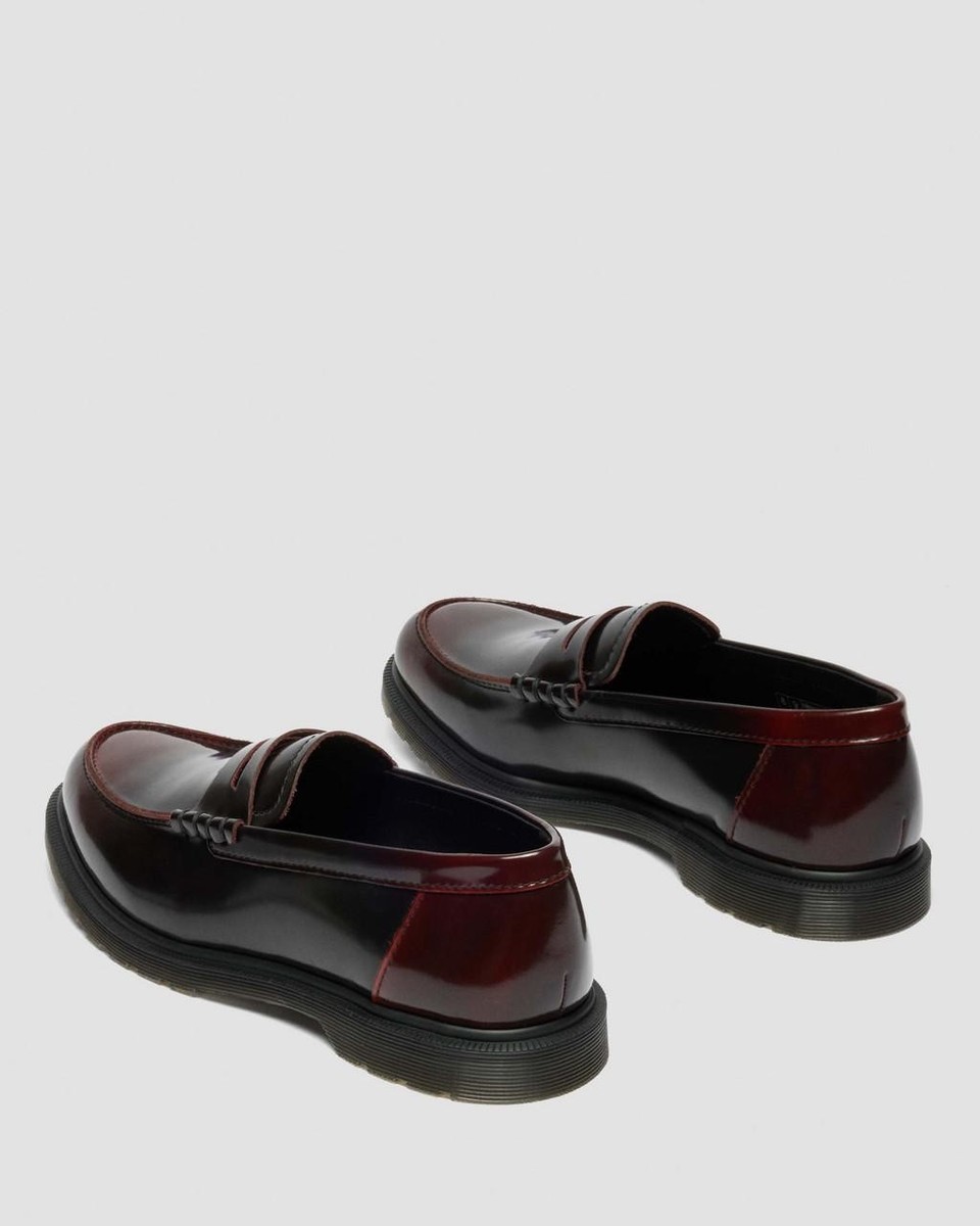 Dr Martens Mayfare Rub Off Leather Loafers Low Shoes Cherry Red | eBay