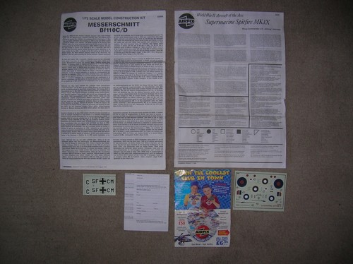 Problem Kit Airfix Dogfight Doubles Box Spitfire Mk IX Instructions Decals - Picture 3 of 8