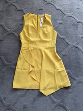 Alice + Olivia Yellow Ruffle Dress Size UK 10 US 6 Sleeveless Occasion Mini BNWT