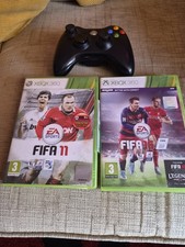 Microsoft Xbox 360 Black HDMI Console Bundle Controller PSU Cables FIFA 11 & 16