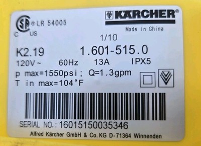 USED OEM Karcher K2.19 601-515 Powerwasher Housing
