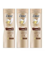 3 x Dove Care + Visible Glow Selbstbr&auml;uner Lotion mittel bis dunkel 400 ml