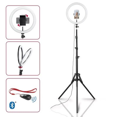 Hama LED-Ringlicht Ringleuchte Spotlight Steady 120 II Stativ Handy-Halterung