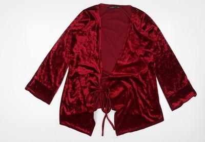 Jusdepm Damen Jacke rot Größe S zum Binden - S/M