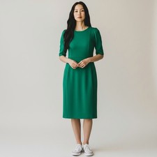 CALVIN KLEIN SHORT SLEEVE SHEATH DRESS WOMENS HUNTER GREEN  SIZE 14