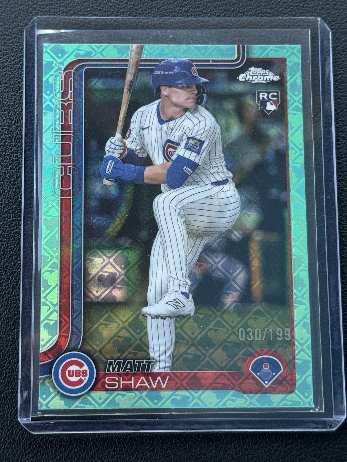 2025 Topps Chrome - Matt Shaw #219 Aqua Refractor /199 (RC)