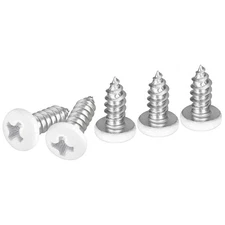 DTGN #8x1/2 White Screws 100Pack - 304 Stainless Steel Pan Head Phillips Shee...