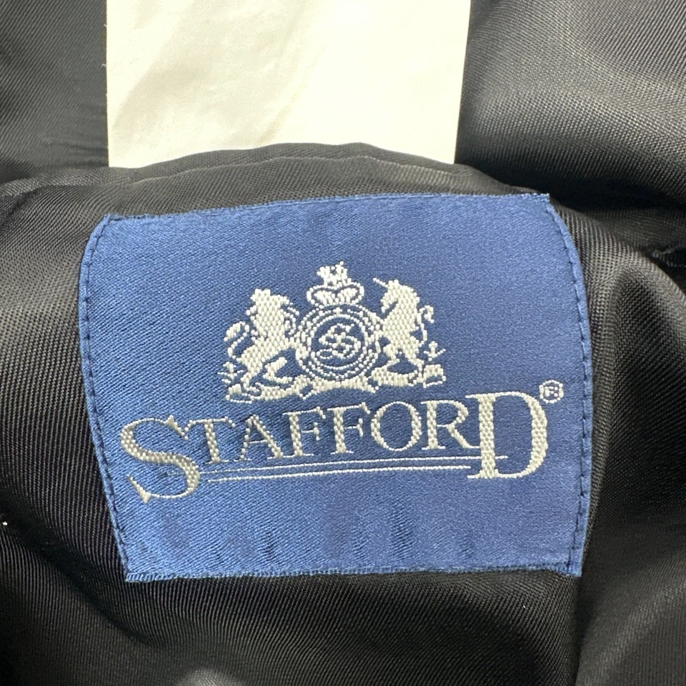 Мужской блейзер Stafford с двубортным воротником-шалой из шерстяной смеси 48R с черным пиковым лацканом - Изображение 3 из 4