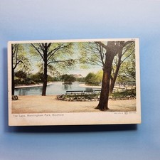 Bradford Postcard C1910 Lake & Public Benches Manningham Park Yorkshire