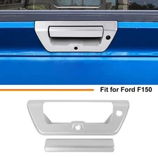 Rear Tailgate Cargo Door Handle Decor Cover Trims for Ford F150 2015-2020 Silver