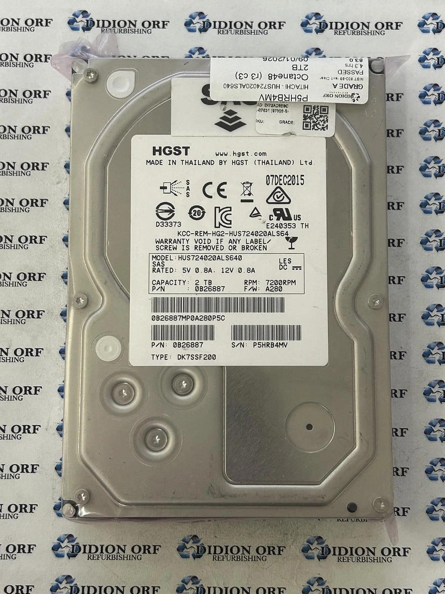 Hitachi Internal Hard Disk Drives 7200 RPM Rotation Speed 2TB