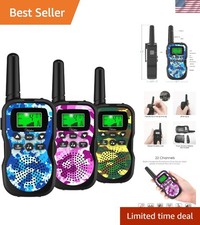 Kids Walkie Talkies 3 Pack - 22 Channels with Flashlight  LCD Screen, 3KM Range
