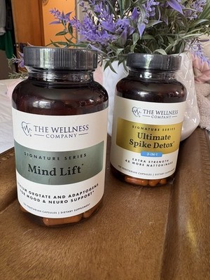 The Wellness Company Mind Lift Mood & Ultimate Spike Detox Supplements.