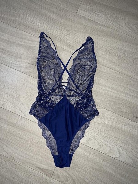 Women Etam Dress Navy Lace S