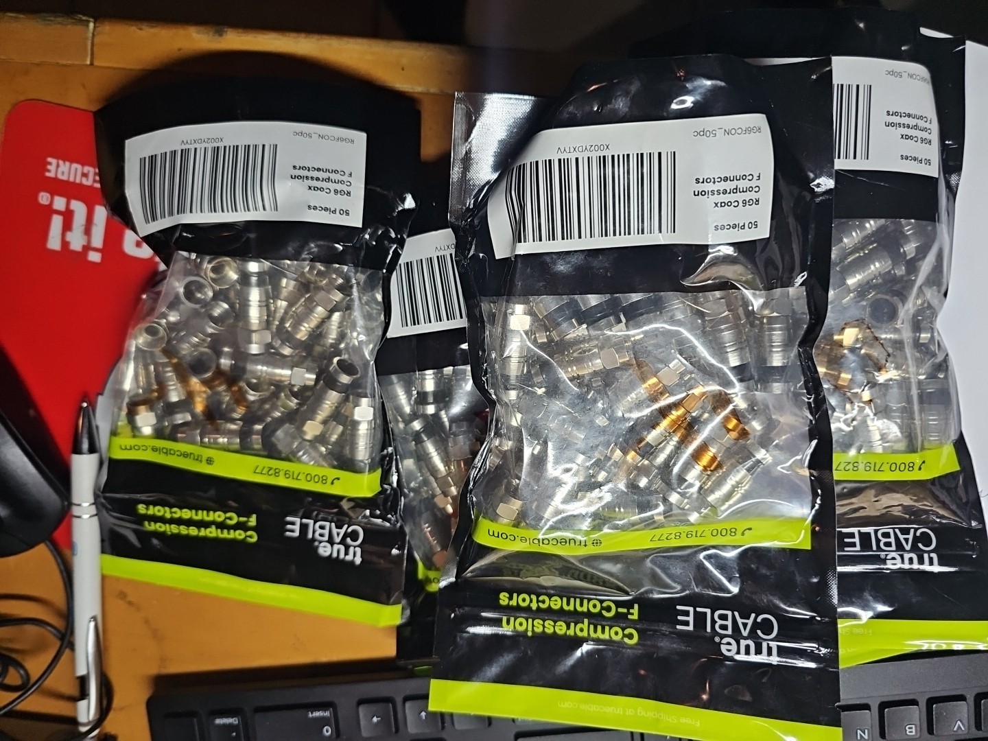 True Cable 250  Professional Grade RG6 Coax Compression Fitting F Connector CATV